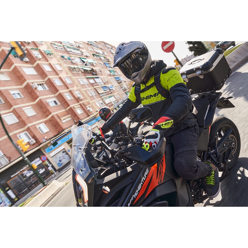 Chaqueta de moto Shima Drift negro-amarillo fluo