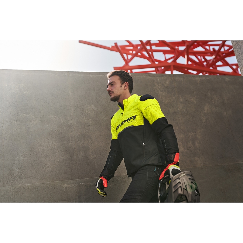 Chaqueta de moto Shima Drift negro-amarillo fluo