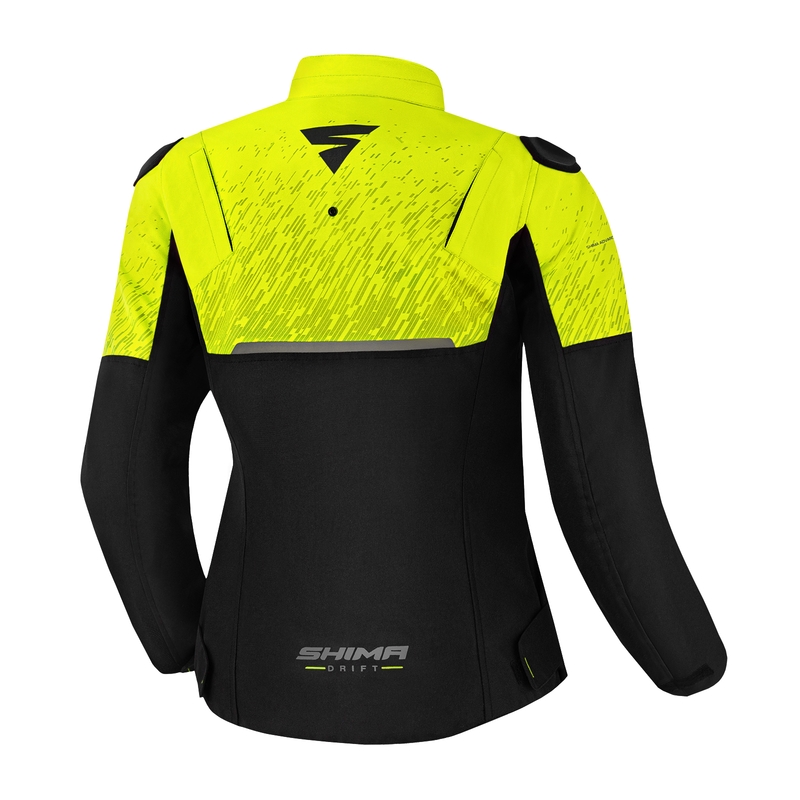 Chaqueta de moto para mujer Shima Drift negro-amarillo fluo