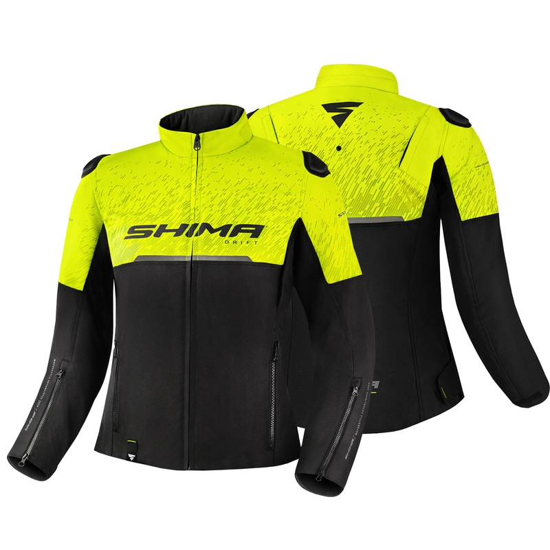 Chaqueta de moto para mujer Shima Drift negro-amarillo fluo