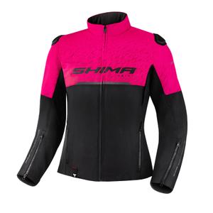 Chaqueta de moto para mujer Shima Drift negra y rosa