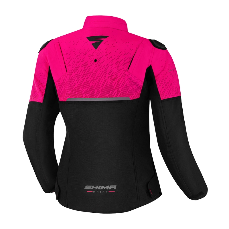 Chaqueta de moto para mujer Shima Drift negra y rosa