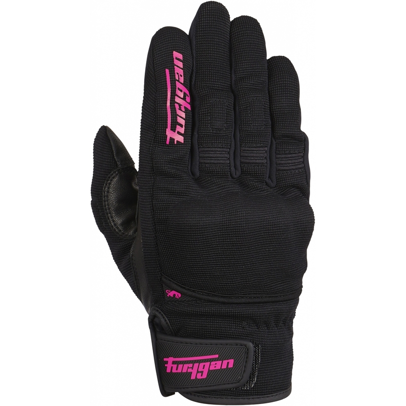 Guantes de moto para mujer Furygan Jet D3O Negro y Rosa