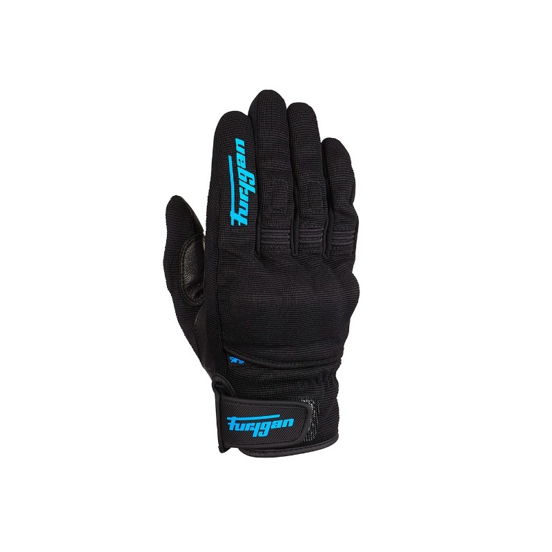 Guantes de moto Furygan Jet D3O para mujer en negro y turquesa