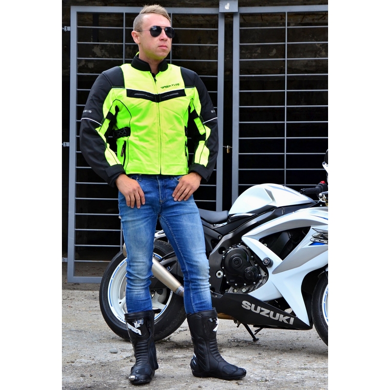 Bunda na motorku RSA Airforce černo-fluo žlutá výprodej