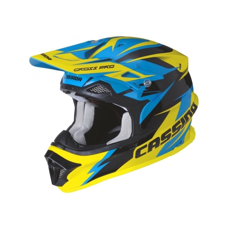 Motokrosová přilba Cassida Cross Pro - modro/žluto/černá