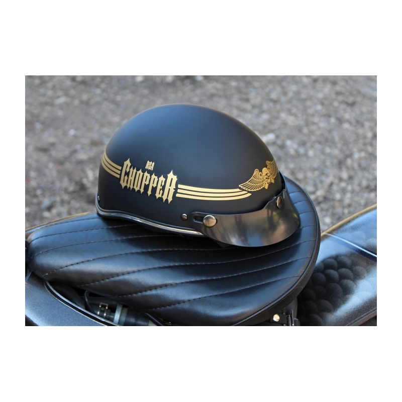 Casco de moto braincap RSA Skull negro mate