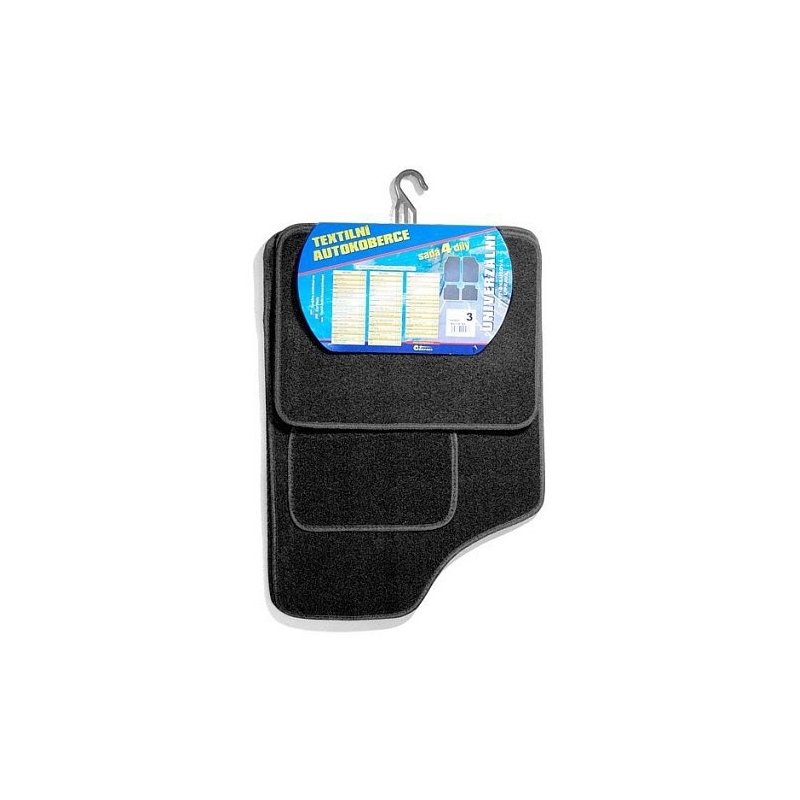 Koberce textilní UNI 4ks vel.3. černé