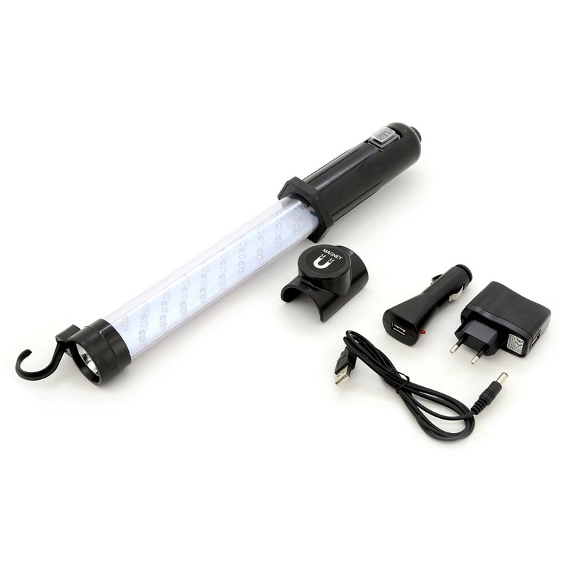 Linterna de montaje 27+7LED recargable 12/220V Li-on 1200mAh