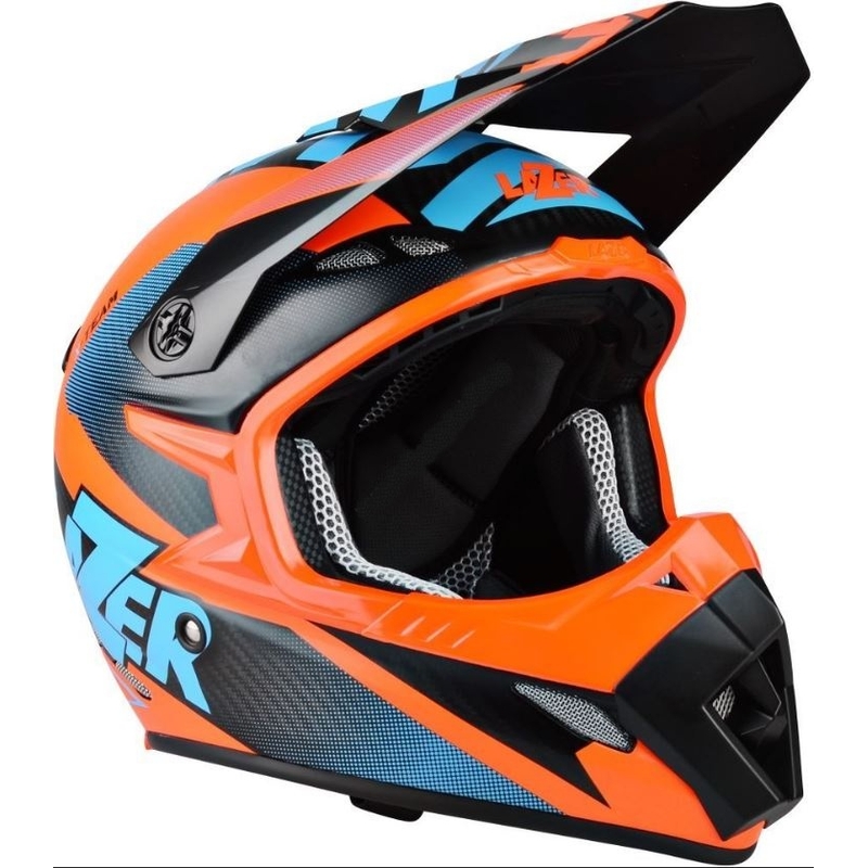 Motokrosová přilba Lazer MX8 X-Team Carbon modro-oranžová výprodej