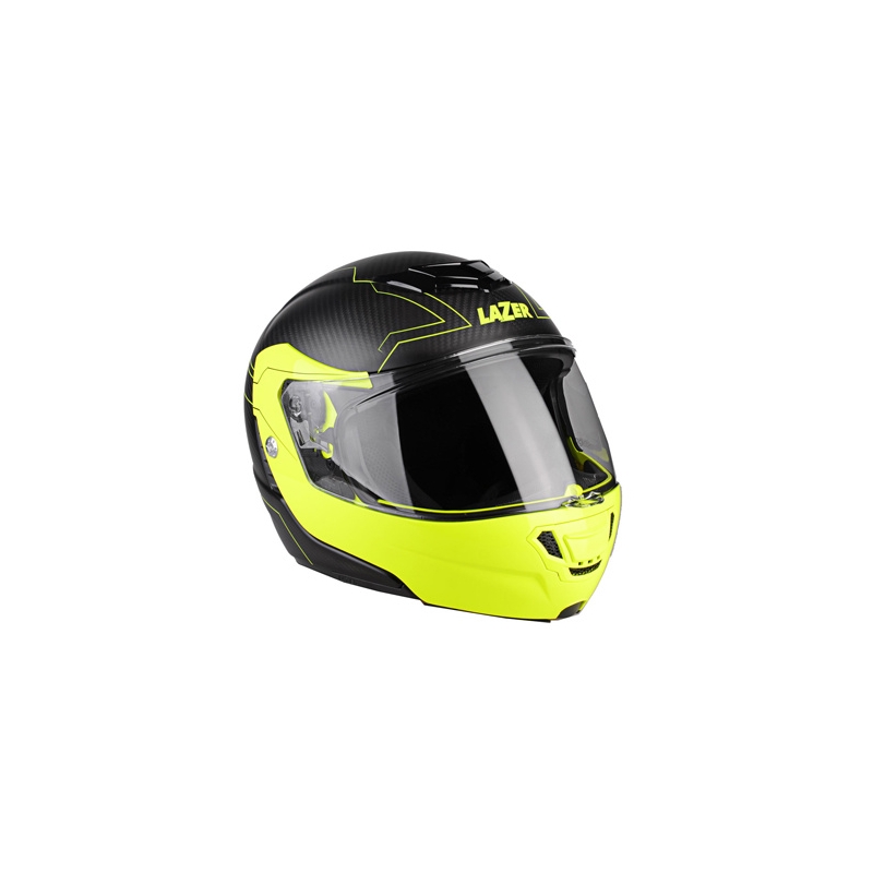 Přilba na moto Lazer Monaco Evo - Droid Pure Carbon žlutá výprodej