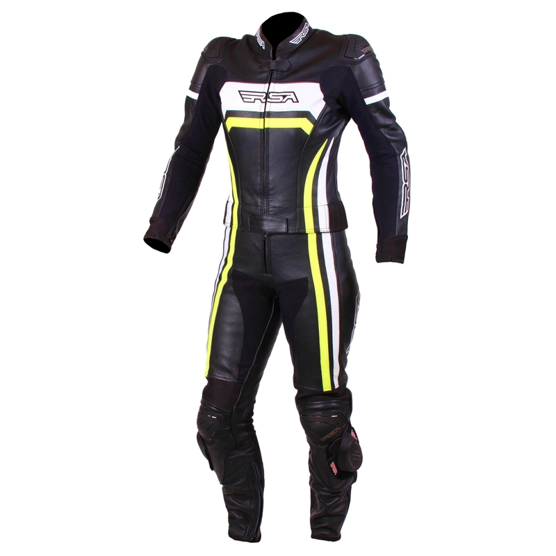 Mono de moto para mujer RSA Virus Black-White-Fluo Yellow liquidación
