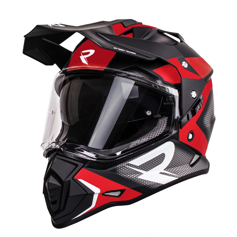 Casco Enduro Street Racer Tracker negro-rojo