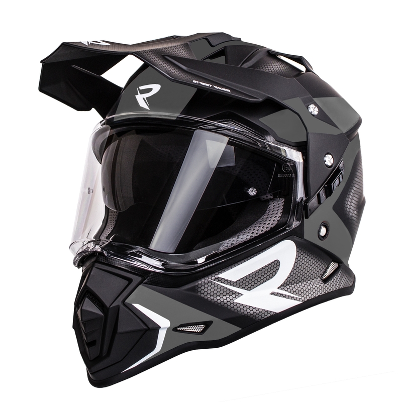 Casco enduro Street Racer Tracker negro-gris