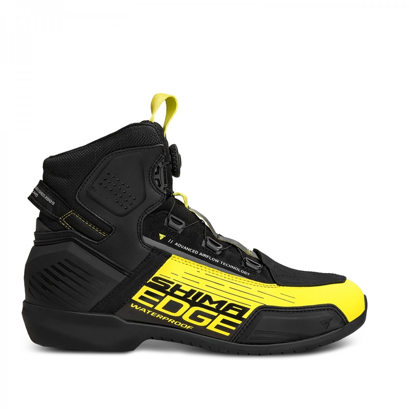 Botas de moto Shima Edge WP negro-amarillo fluo