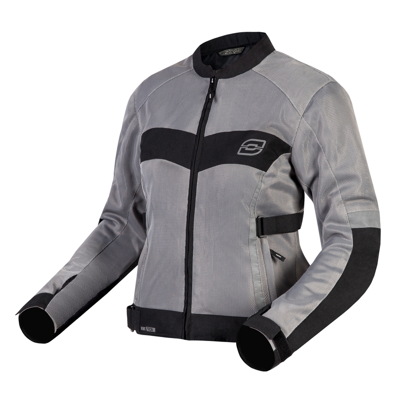Chaqueta de moto Ozone Dart Plata y Negro para mujer