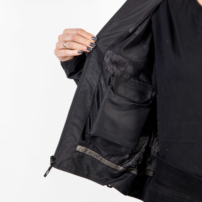 Chaqueta de moto Ozone Dart Plata y Negro para mujer