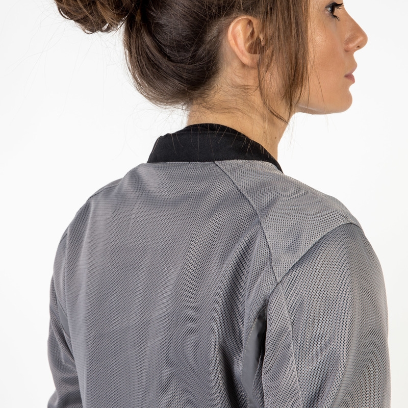 Chaqueta de moto Ozone Dart Plata y Negro para mujer