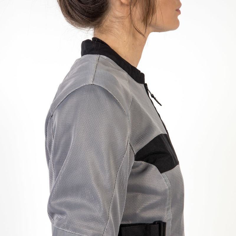 Chaqueta de moto Ozone Dart Plata y Negro para mujer