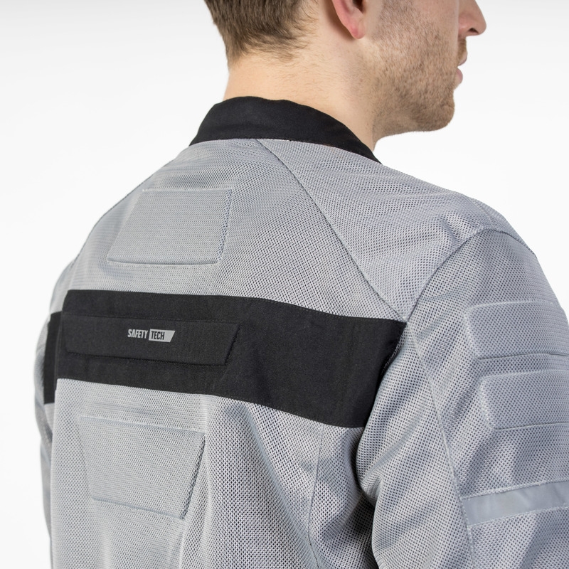 Chaqueta de moto Ozone Dart color plata y negro