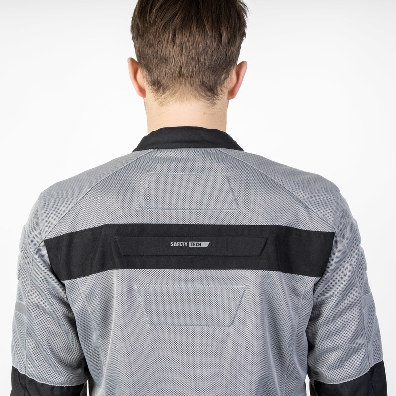 Chaqueta de moto Ozone Dart color plata y negro
