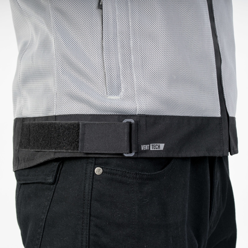Chaqueta de moto Ozone Dart color plata y negro