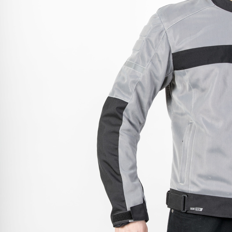 Chaqueta de moto Ozone Dart color plata y negro
