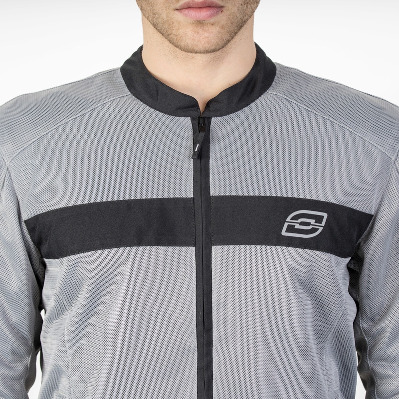 Chaqueta de moto Ozone Dart color plata y negro