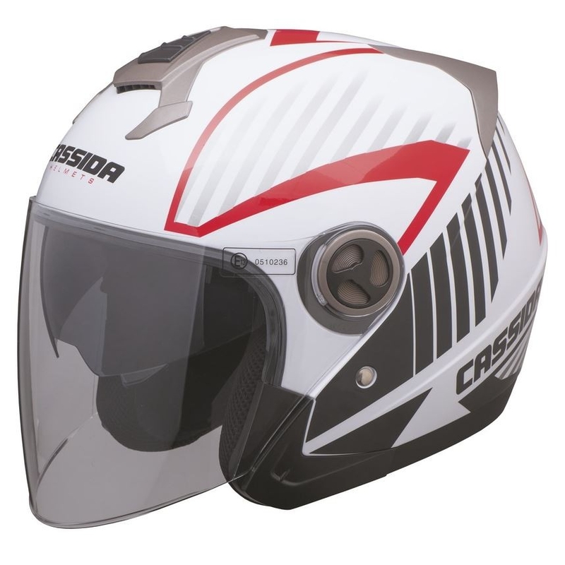 Casco de moto Cassida Magnum negro-blanco-rojo
