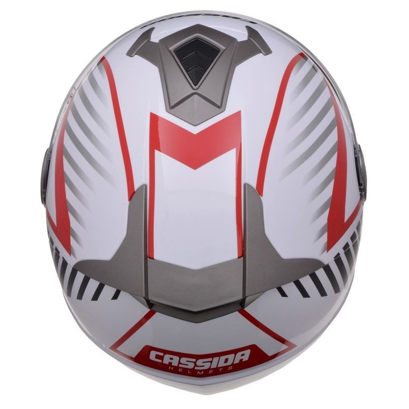 Casco de moto Cassida Magnum negro-blanco-rojo