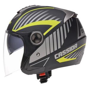 Casco de moto Cassida Magnum negro-gris-amarillo fluo