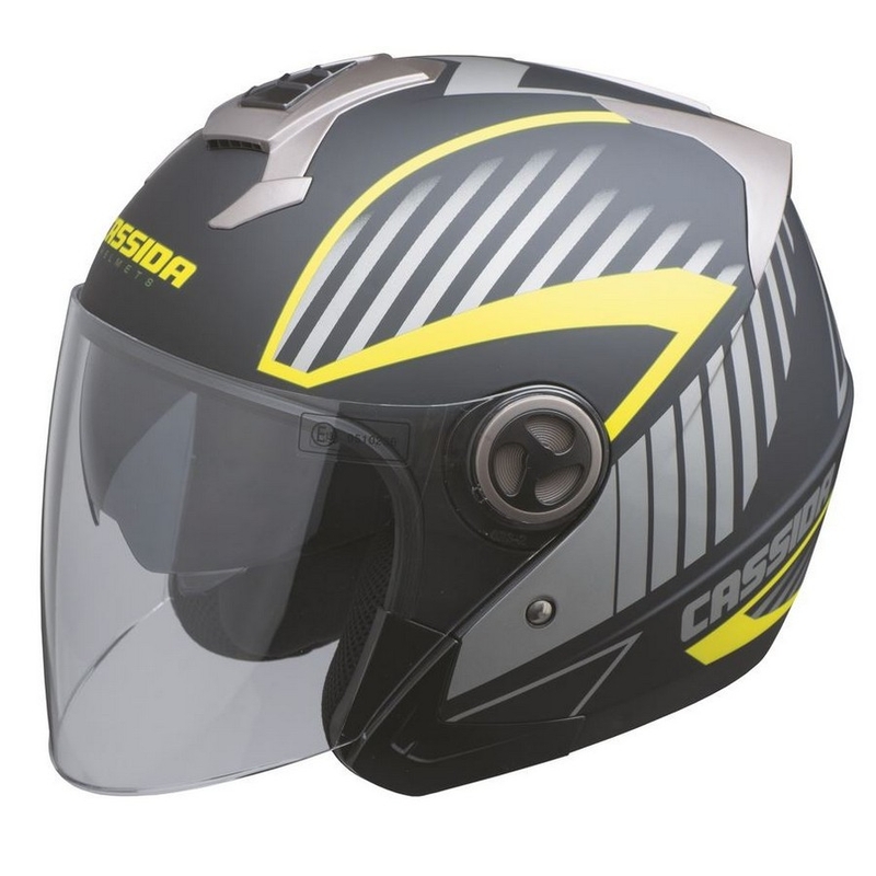 Casco de moto Cassida Magnum negro-gris-amarillo fluo
