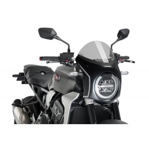 Plexi štít PUIG SEMI-FAIRING karbonový vzhled kouřová
