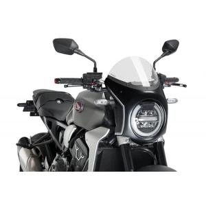 Plexi štít PUIG SEMI-FAIRING karbonový vzhled průhledný