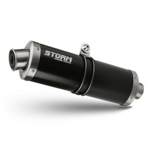 2 koncovky výfuku STORM OVAL Černá ocel