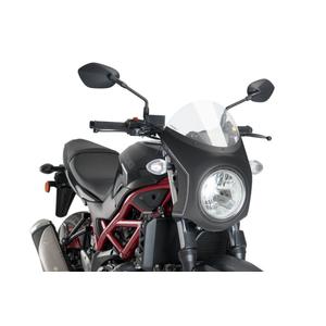 Plexi štít PUIG RETRO SEMI-FAIRING průhledná karbonový vzhled