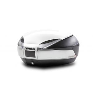 Vrchní kufr na motorku s barevným krytem SHAD SH48 bílá se zámkem PREMIUM SMART