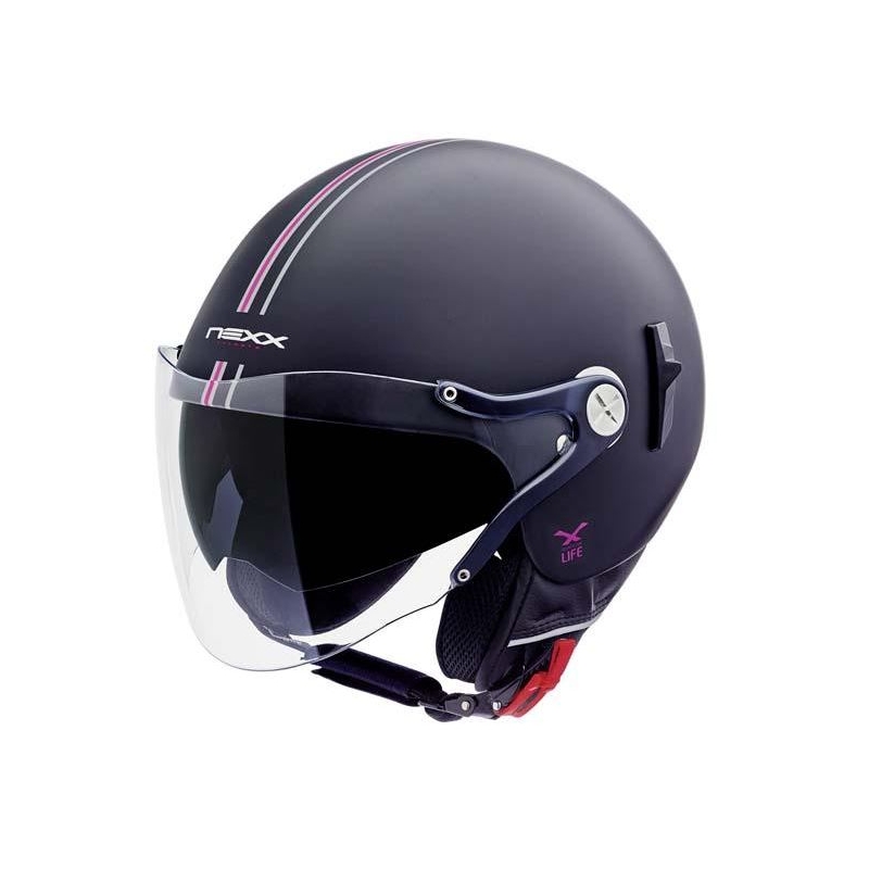 Otevřená přilba na moto Nexx X 60 Bastille černo-růžová výprodej