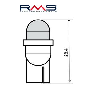 Žárovka RMS Led 12V, T10 W2.1X9.5D oranžová (2ks)