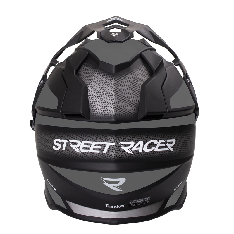 Casco enduro Street Racer Tracker negro-gris