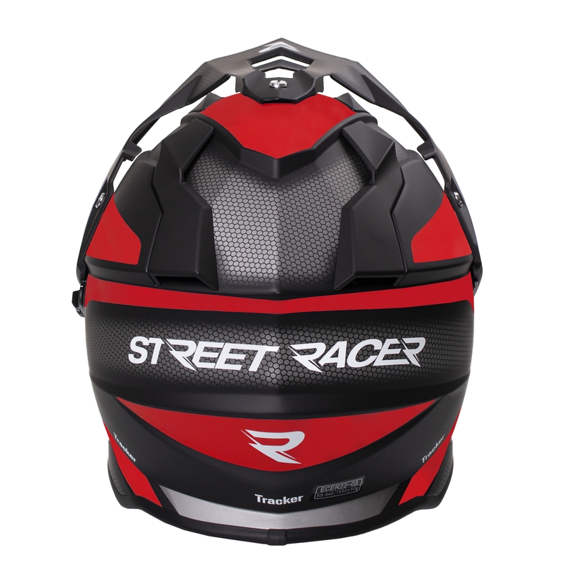 Casco Enduro Street Racer Tracker negro-rojo