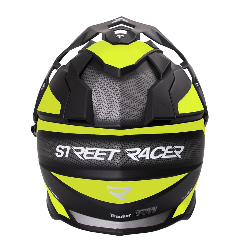 Casco enduro Street Racer Tracker negro-amarillo fluo