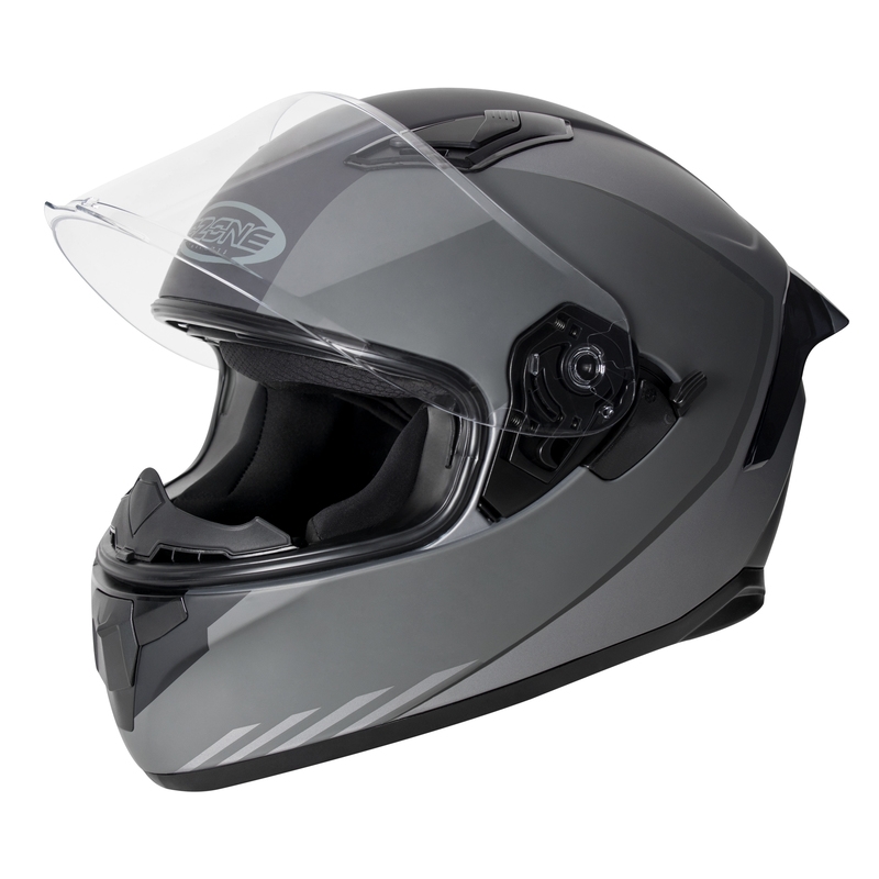 Casco integral de moto Ozone Sprint Stripe gris