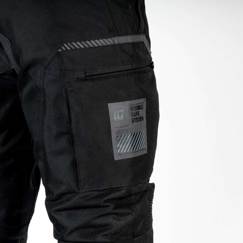 Ozone Flow Pantalón de moto recortado negro liquidación