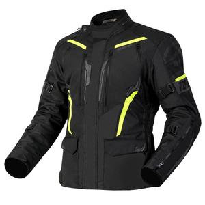 Chaqueta de moto Ozone Tour III negro-antracita-amarillo fluo