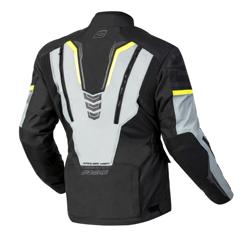 Chaqueta de moto Ozone Tour III negro-gris-amarillo fluo