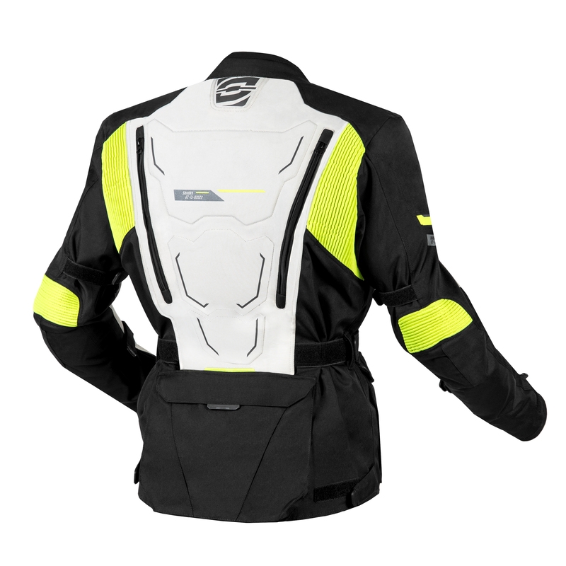 Chaqueta de moto Ozone Sahara negro-gris-amarillo fluo liquidación