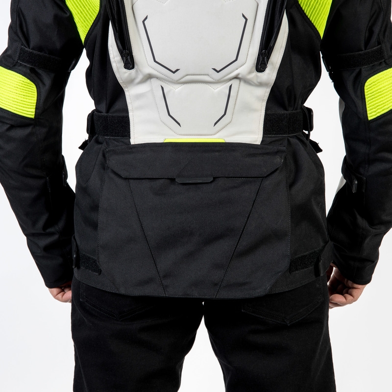 Chaqueta de moto Ozone Sahara negro-gris-amarillo fluo liquidación