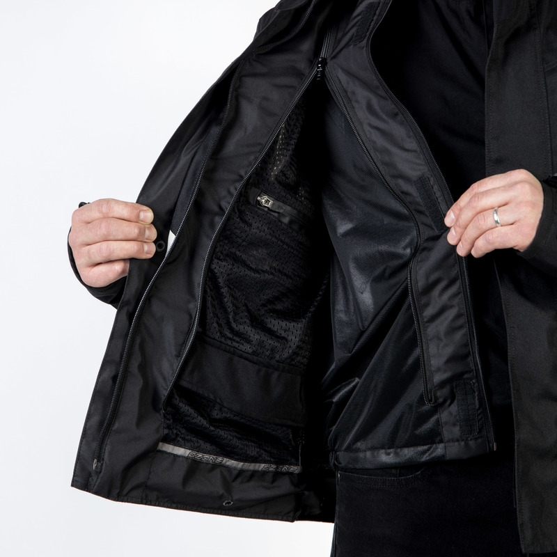 Chaqueta de moto Ozone Sahara negro-gris-amarillo fluo liquidación