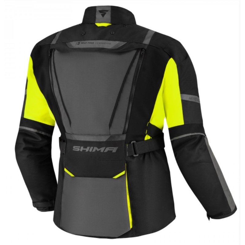 Chaqueta de moto Shima Hero 2.0 negro-gris-amarillo fluo